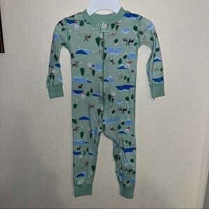 Hanna Andersson Winter Pattern Toddler Zip Sleeper In Organic Cotton Size 3